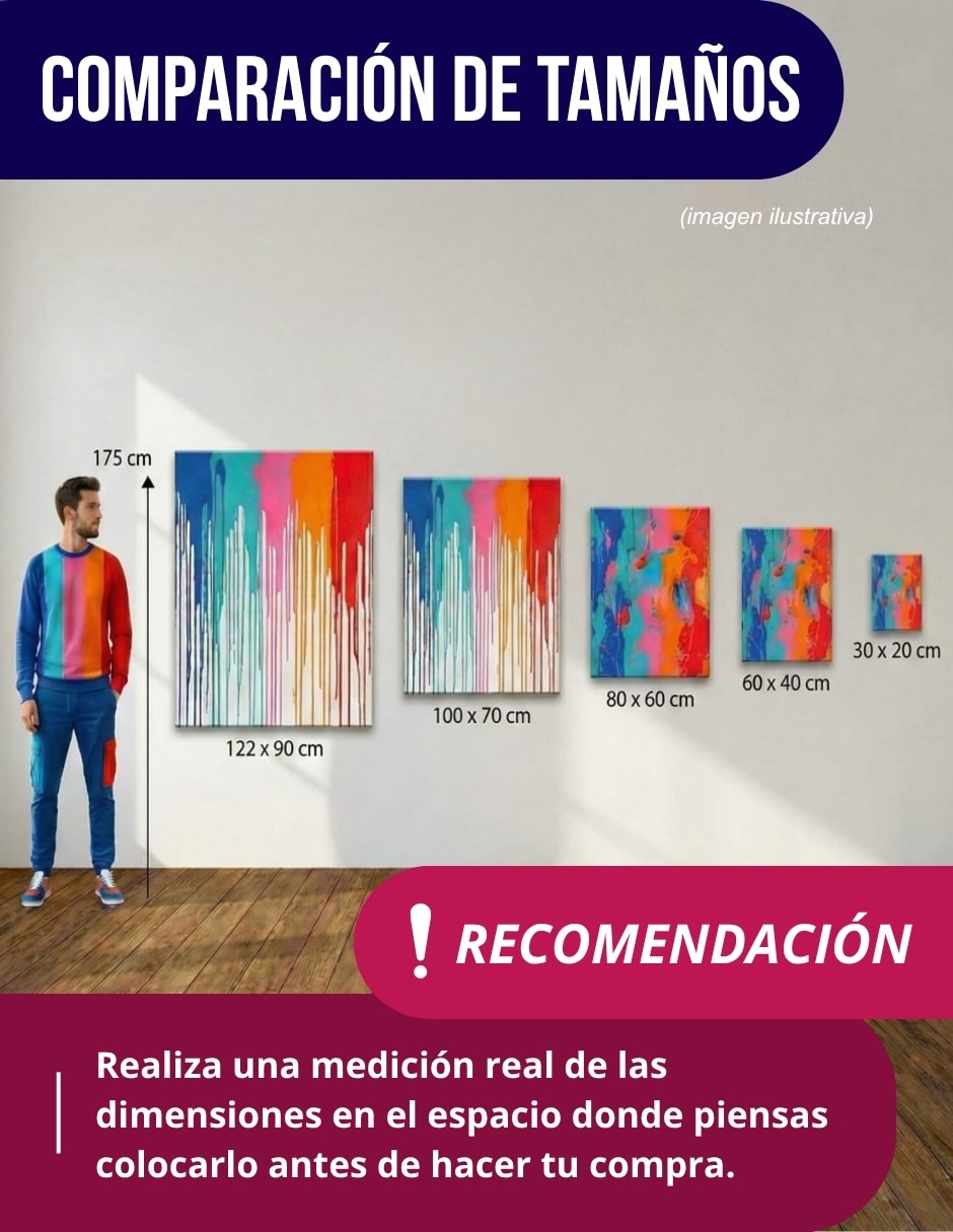 Cuadro decorativo Genérica Impresion Bosque Multicolor