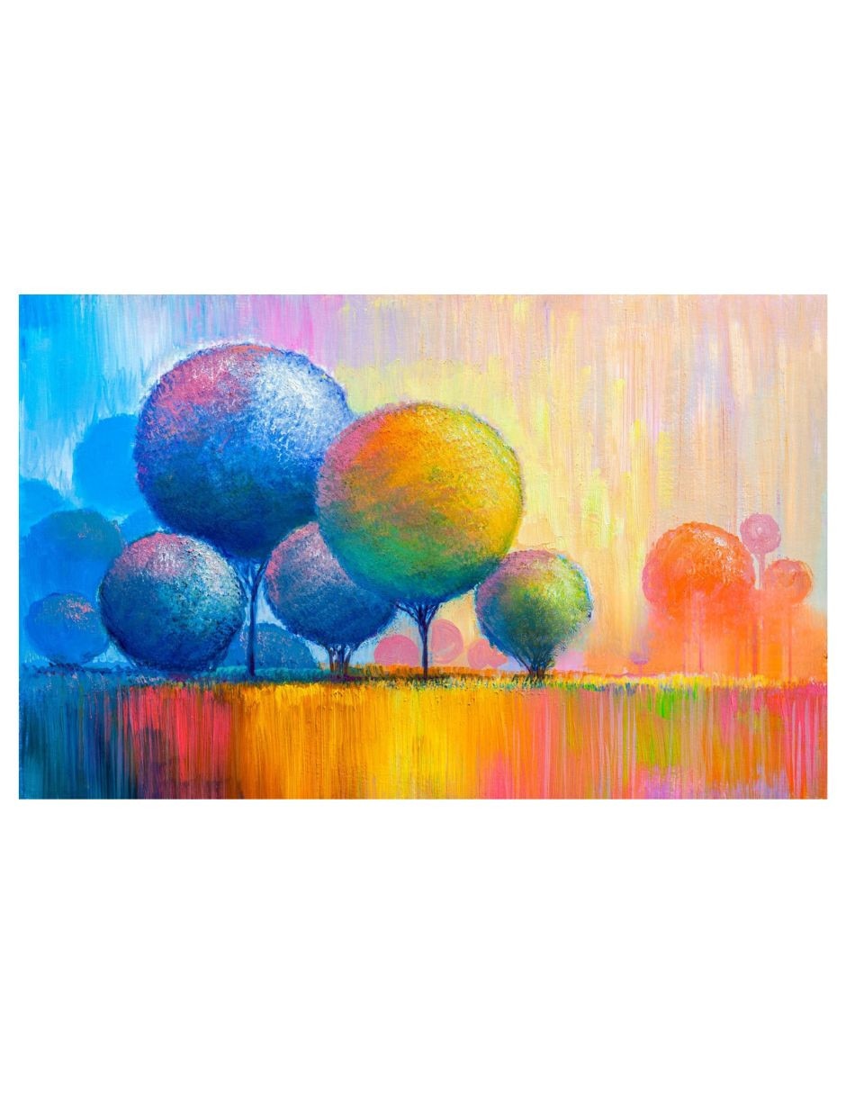 Cuadro decorativo Impresion Bosque Multicolor