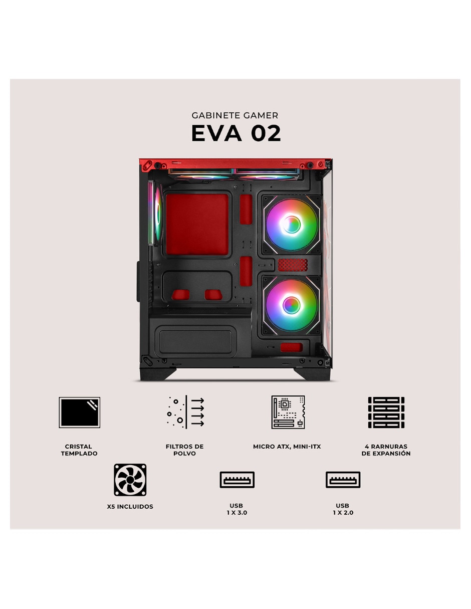 Gabinete Xtreme Pc Gaming Evangelion 02 Comic Ed