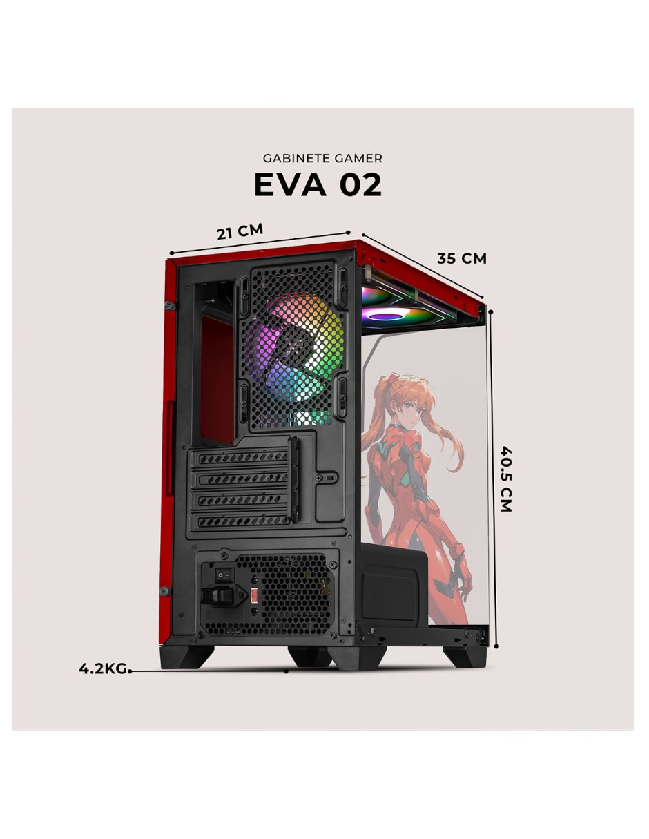 Gabinete Xtreme Pc Gaming Evangelion 02 Comic Ed