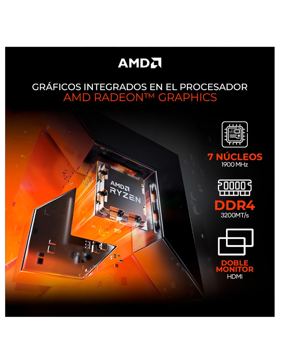 Computadora gamer XTPCR516GBVEGA7DB AMD Ryzen 5 AMD Radeon Graphics 16 GB RAM 500 GB SSD 2