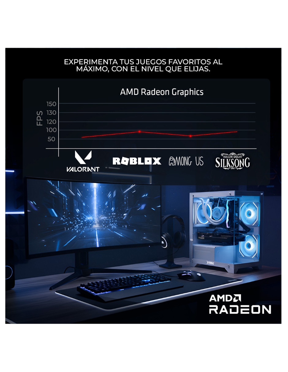 Computadora gamer XTPCR516GBVEGA7DB AMD Ryzen 5 AMD Radeon Graphics 16 GB RAM 500 GB SSD 8