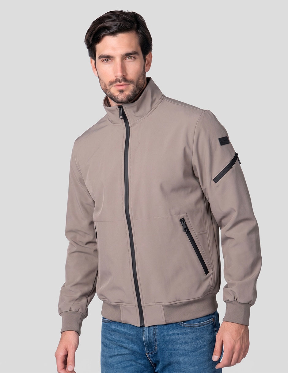 Chamarra casual greenlander softshellcon bolsillos para hombre