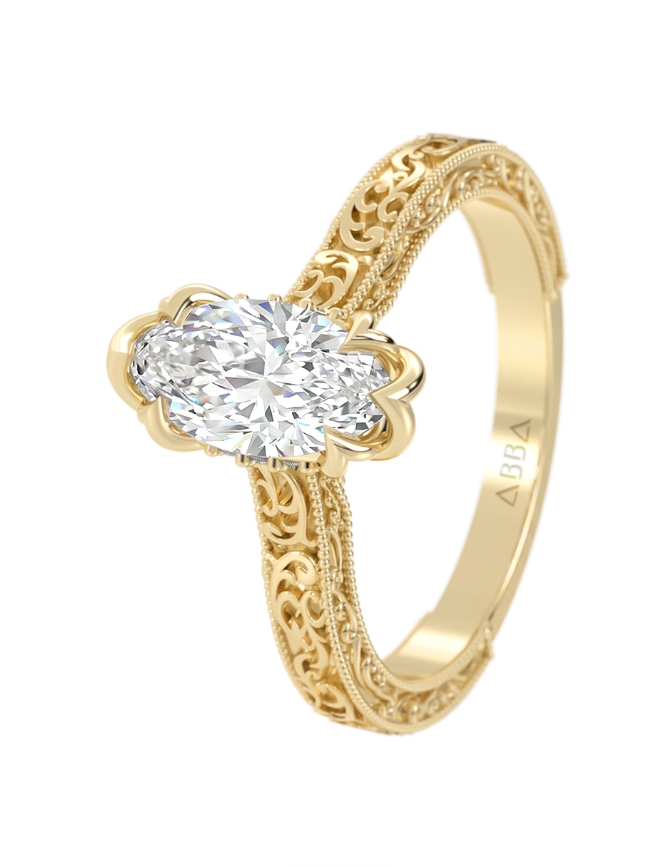 Anillo de compromiso de Oro 14 k zirconia Anillo de compromiso de Oro 14 k zirconia