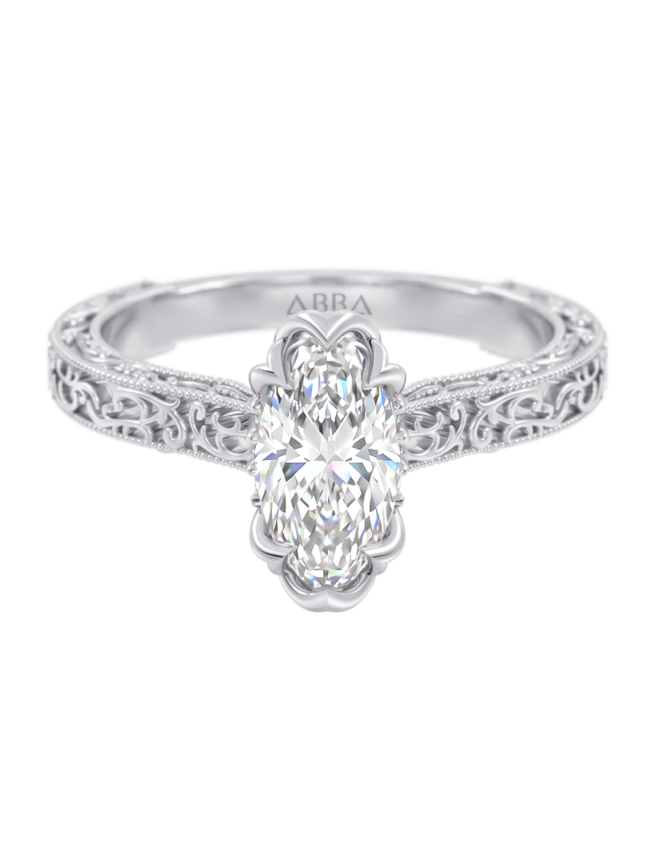 Anillo de compromiso de Oro 14 k zirconia