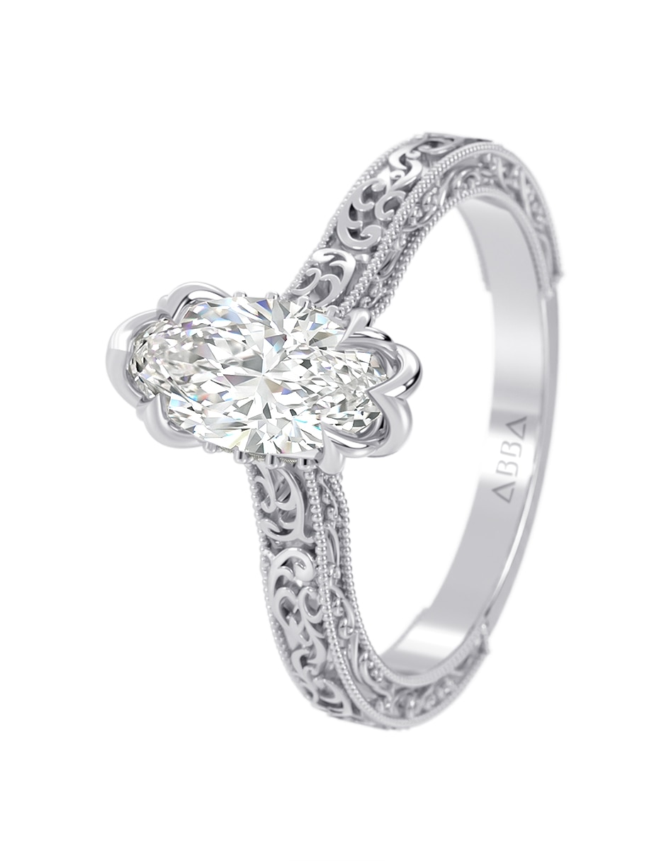 Anillo de compromiso de Oro 14 k zirconia 3
