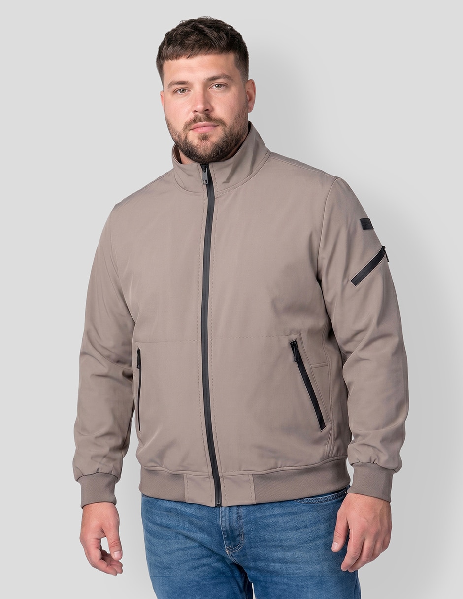 Chamarra casual greenlander softshellcon bolsillos para hombre