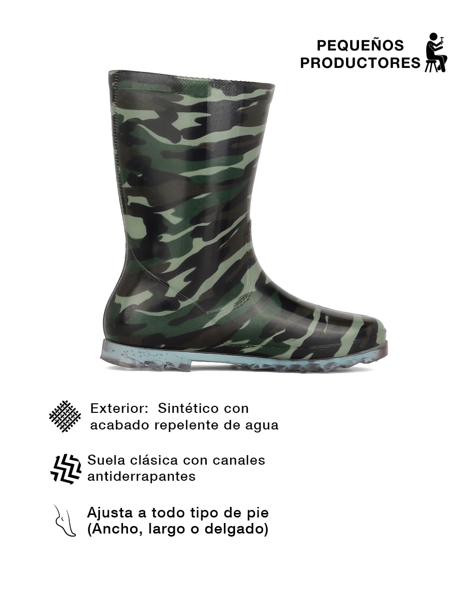 Bota para lluvia media pierna Rbcollection de para mujer
