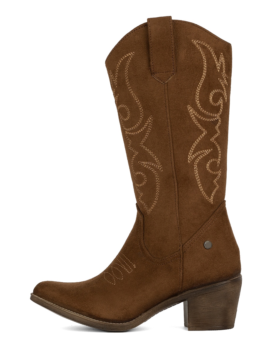 Bota cowboy abajo de la rodilla Rbvegano de gamuza para mujer