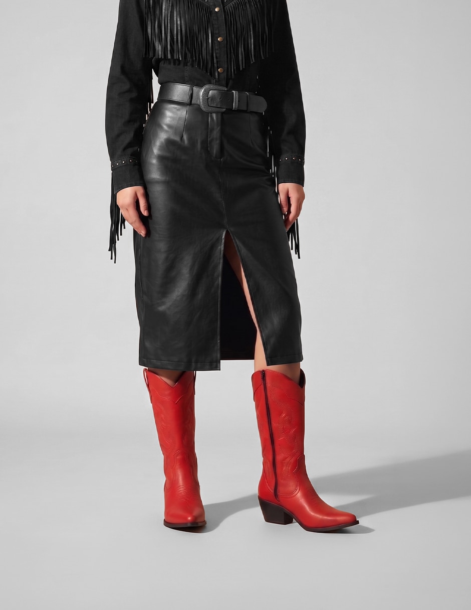 Bota cowboy abajo de la rodilla Rbcollection de para mujer