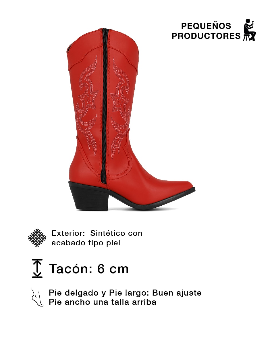 Bota cowboy abajo de la rodilla Rbcollection de para mujer