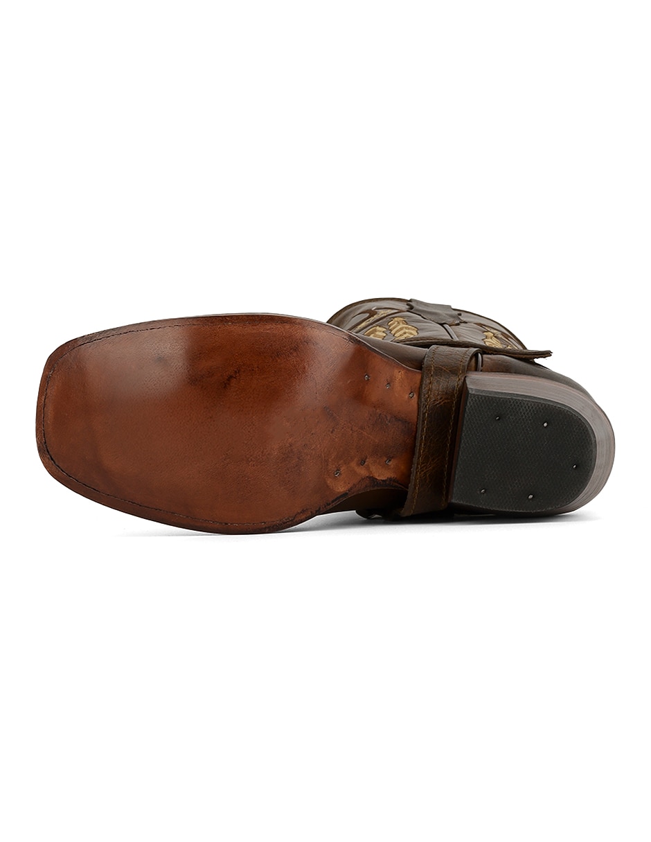 Bota cowboy media pierna Rbcollection rbsoul de piel para mujer
