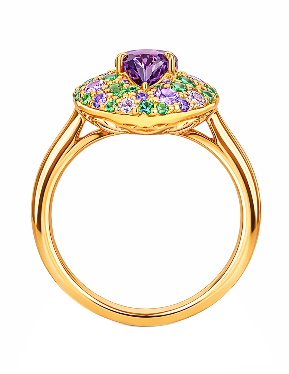 Anillo Gladkova Joyeria P 925 de plata amatista chapa de oro 2