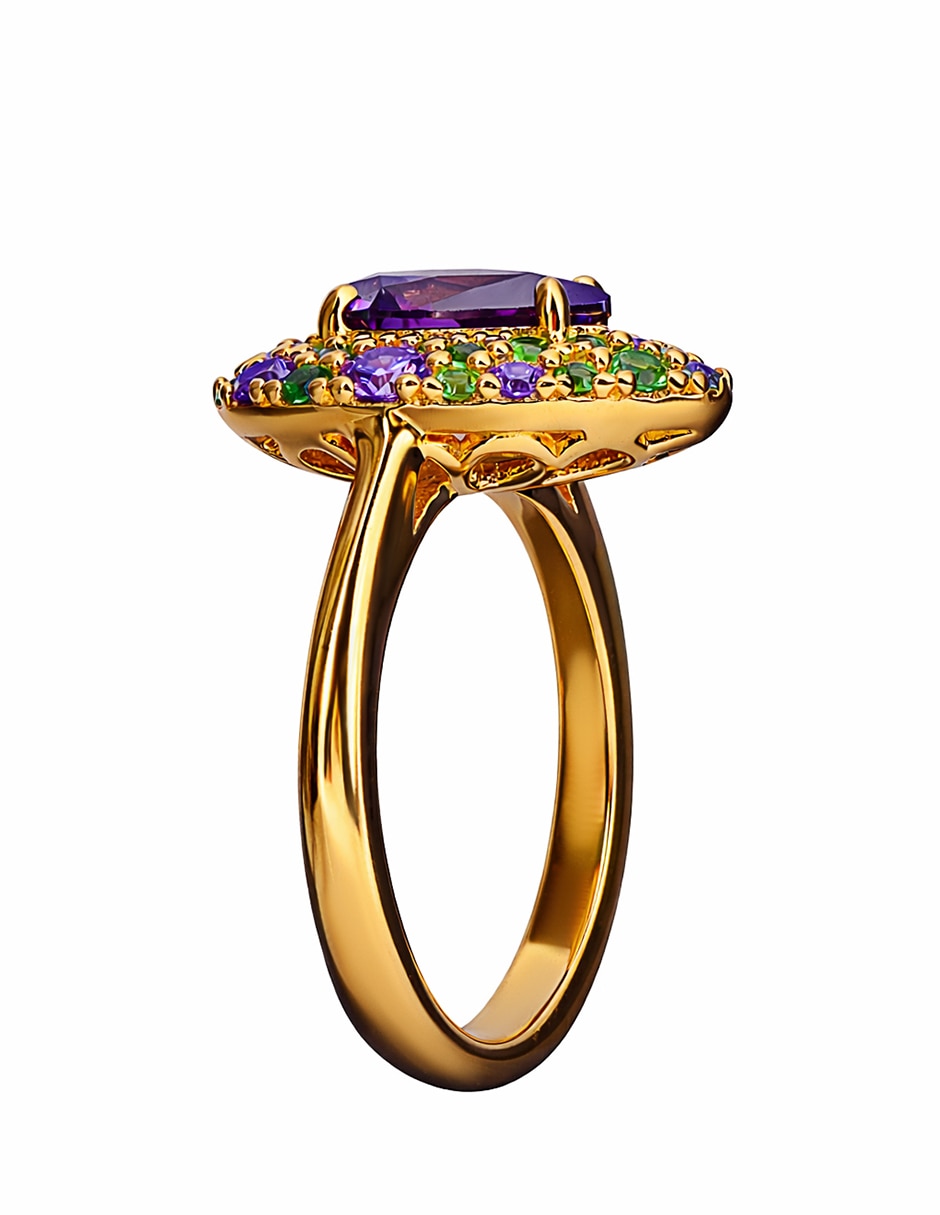 Anillo Gladkova Joyeria P 925 de plata amatista chapa de oro