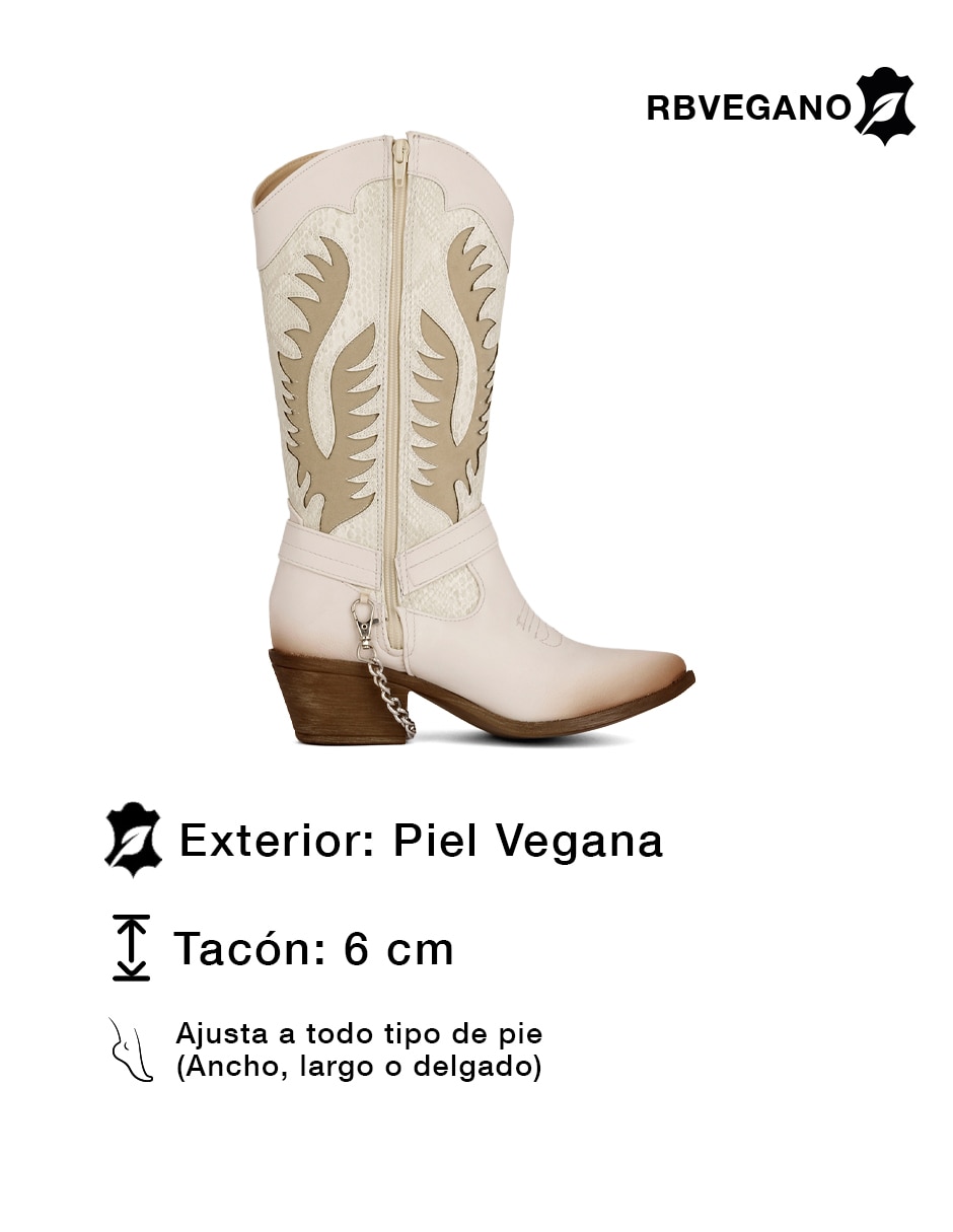 Bota cowboy abajo de la rodilla Rbcollection Rbvegano de para mujer