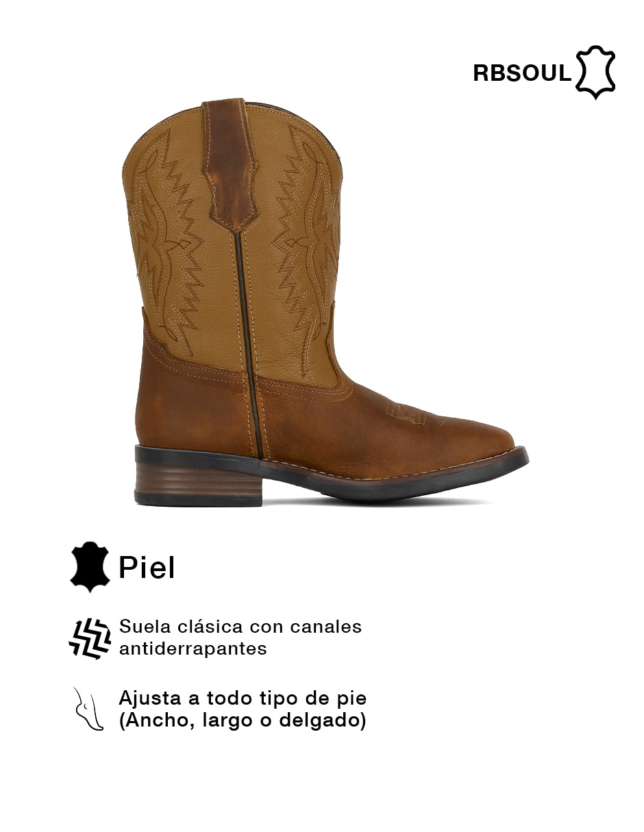 Bota cowboy media pierna rbsoul de piel para mujer 3