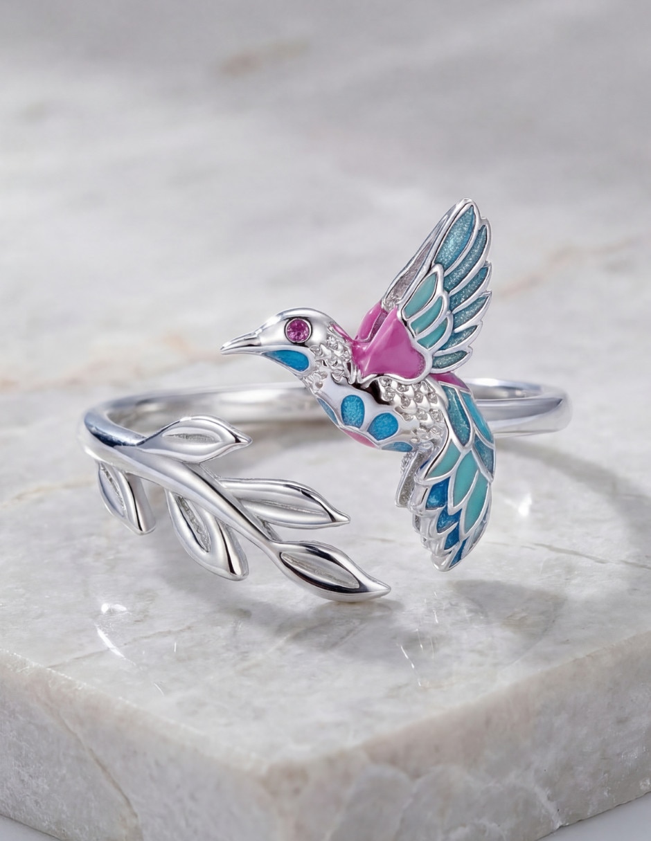 Anillo de colibrí Nature P 925 de plata circonita pulido 3
