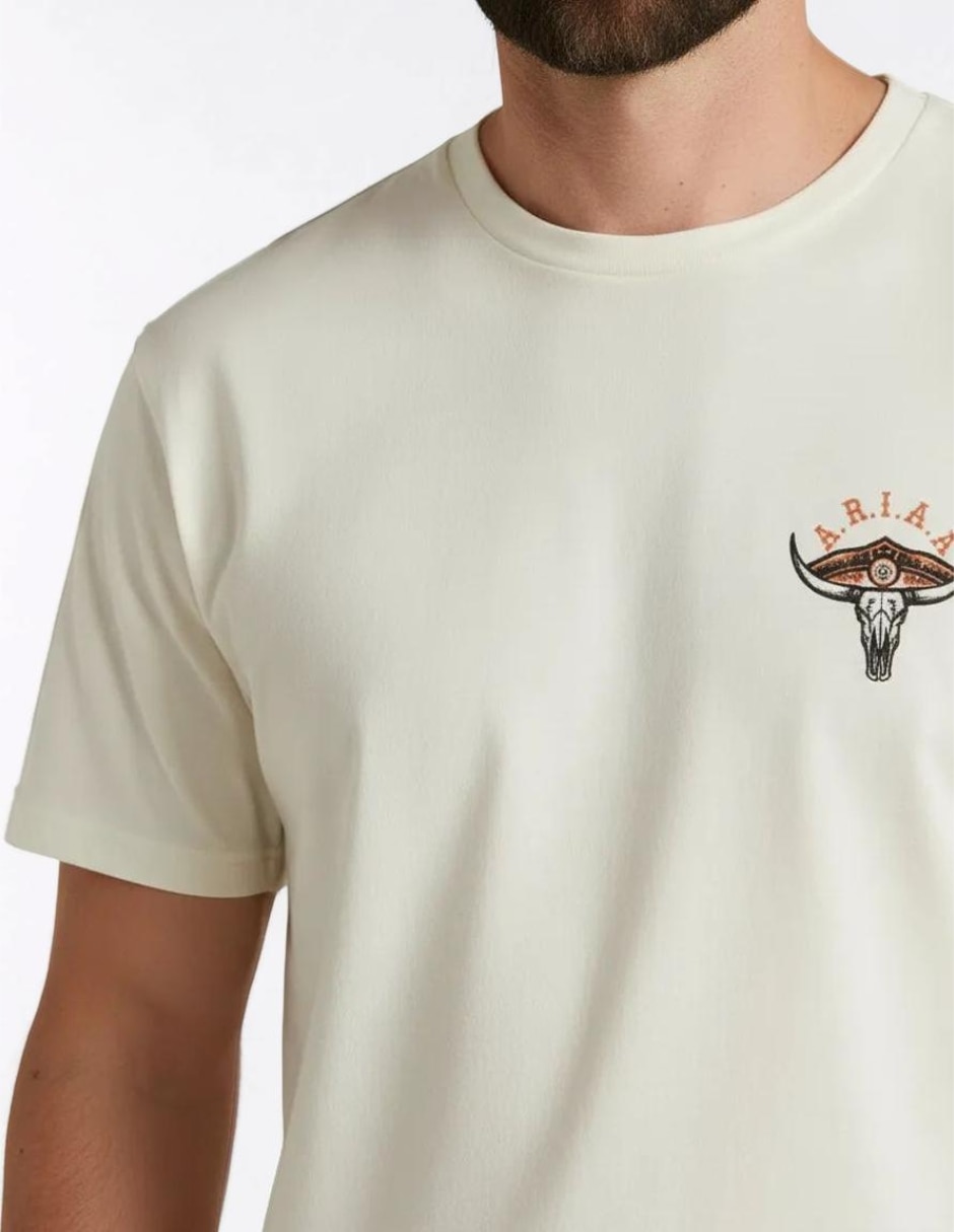 Playera ariat mexicali steerhear cuello redondo para hombre