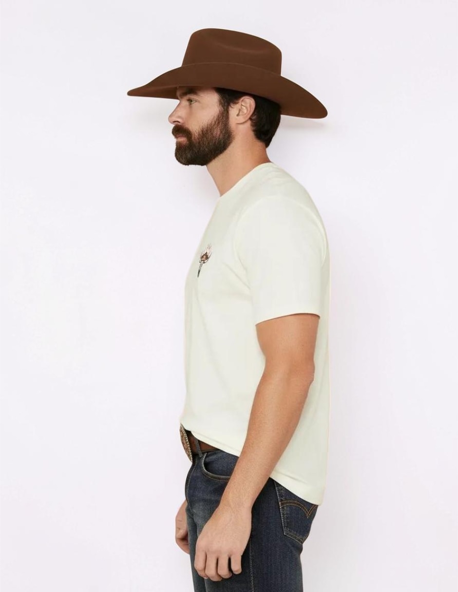 Playera ariat mexicali steerhear cuello redondo para hombre