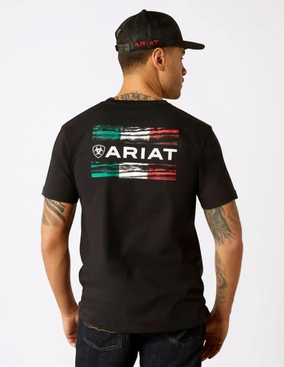 Playera ariat viva méxico cuello redondo para hombre