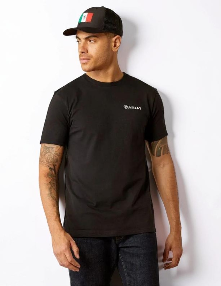 Playera ariat viva méxico cuello redondo para hombre
