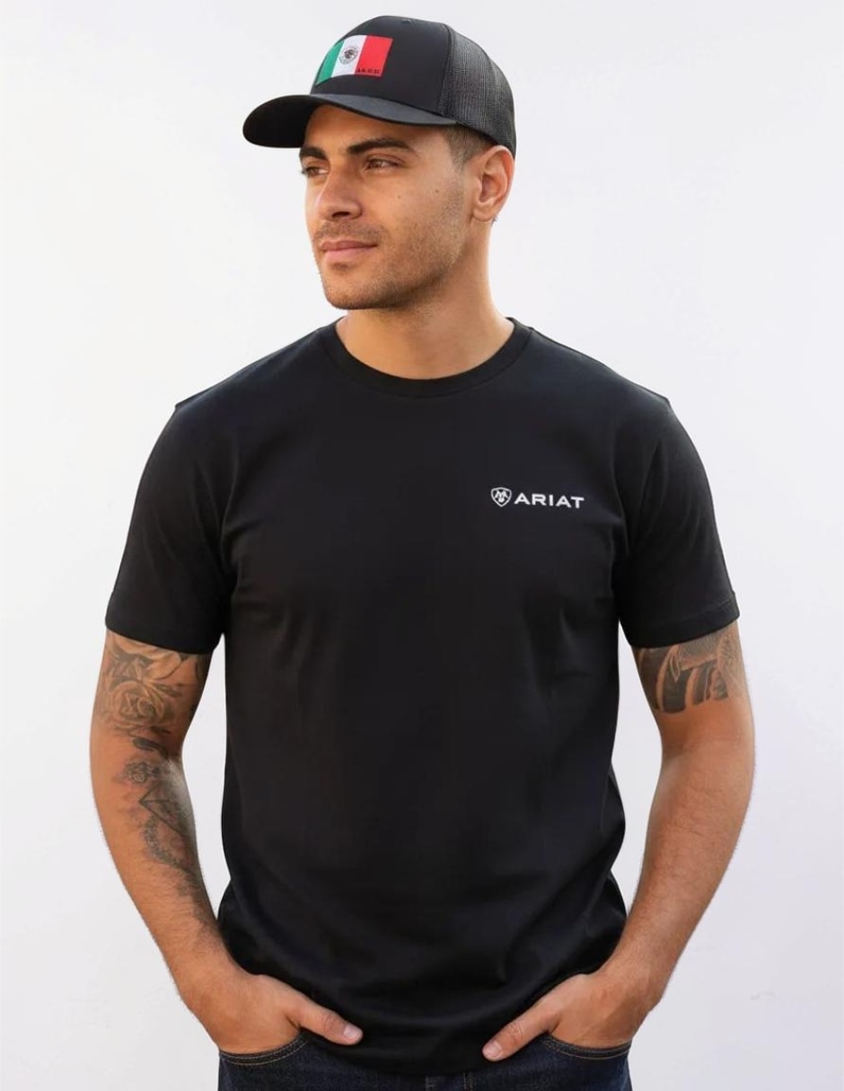 Playera ariat viva méxico cuello redondo para hombre