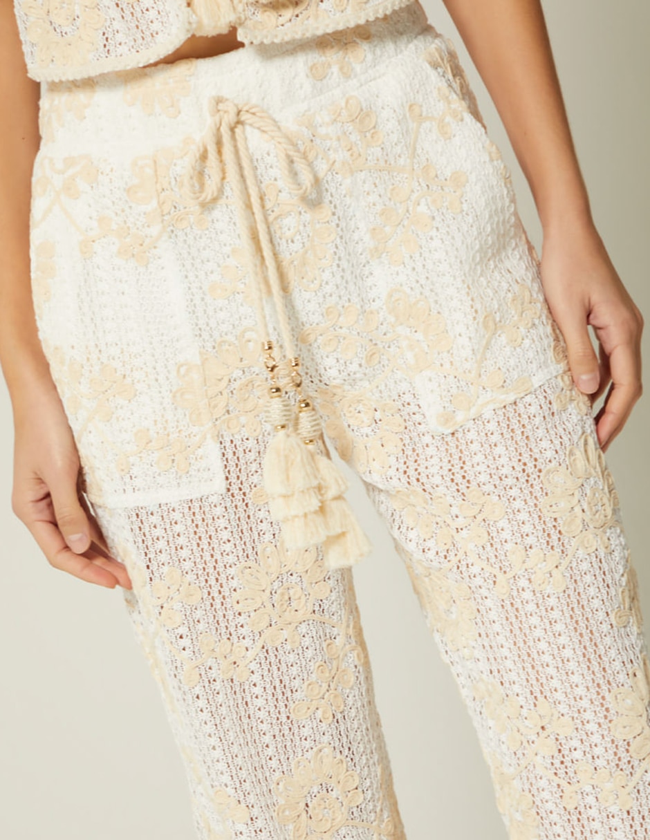 Pantalón regular studio f palazzo para mujer
