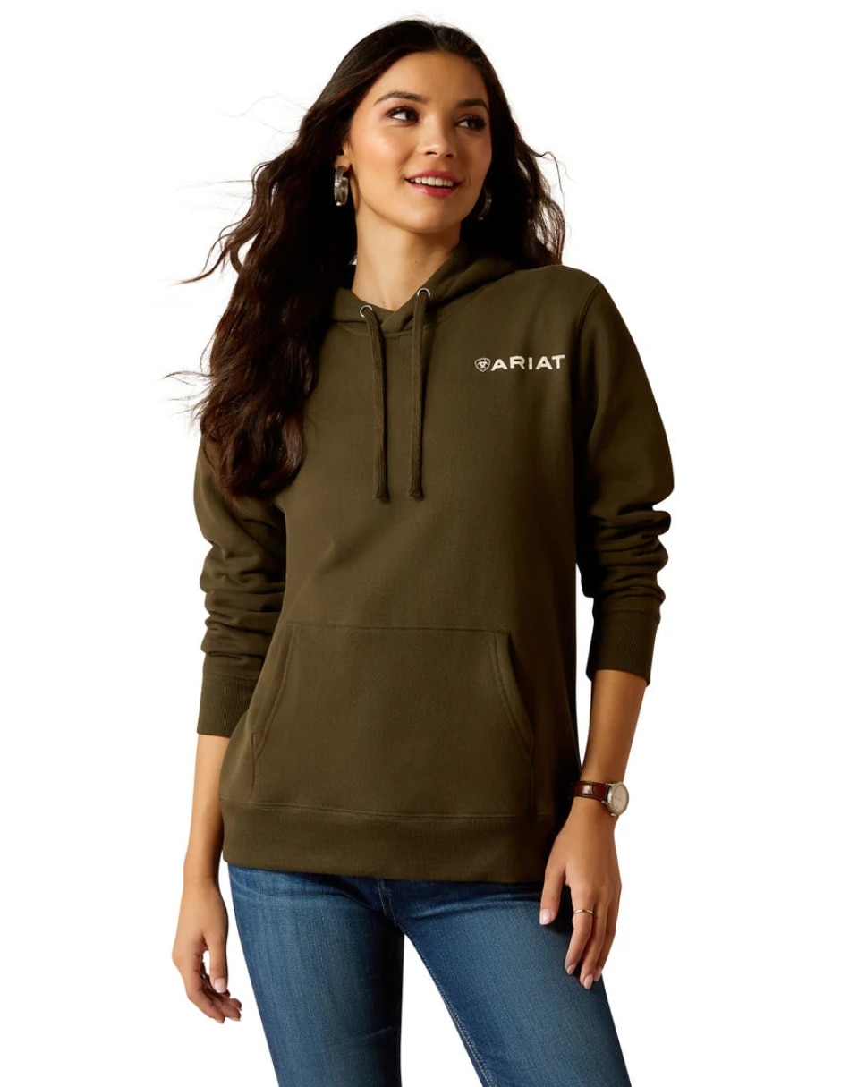 Sudadera con capucha y bolsa Ariat Stamp para mujer