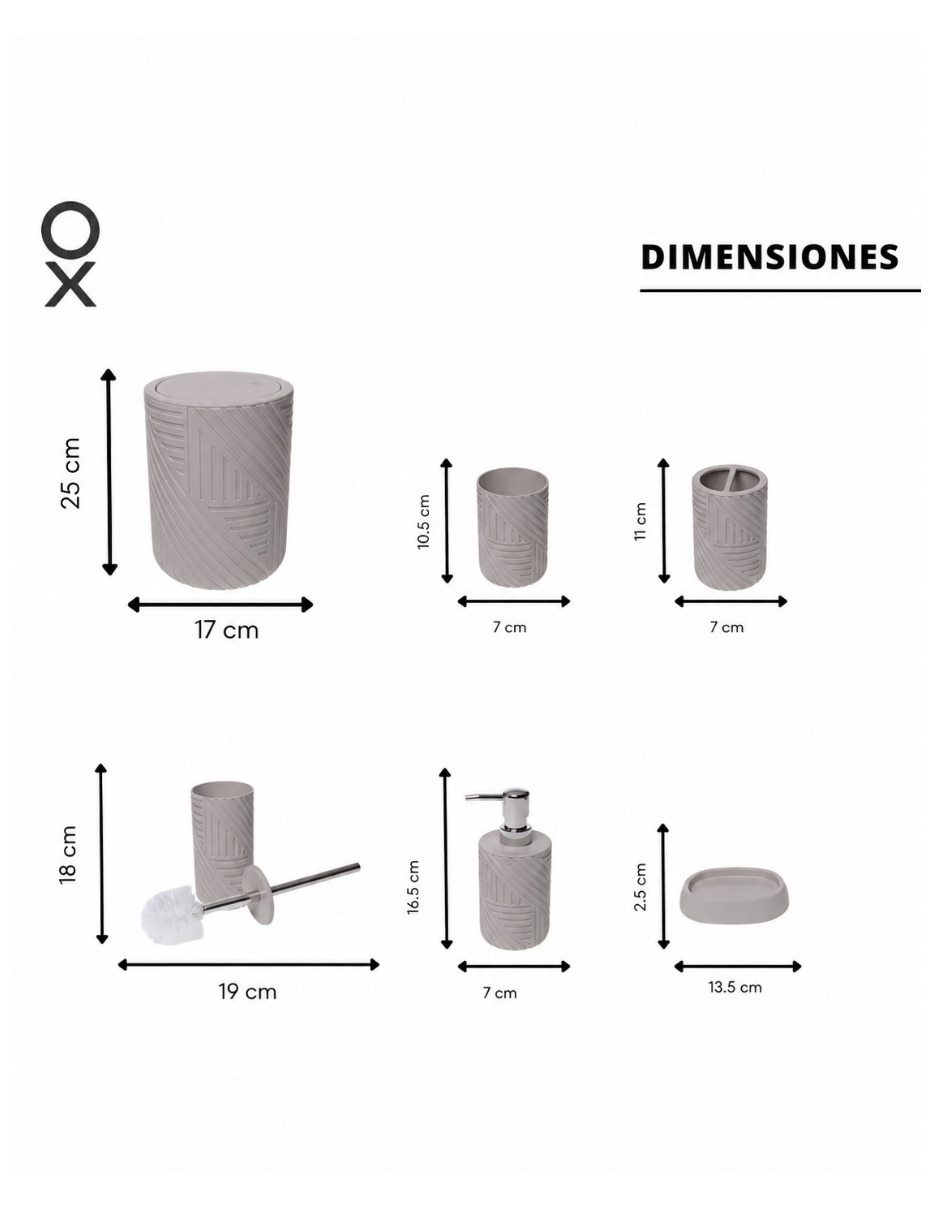 Juego de accesorios para baño 6 piezas 12