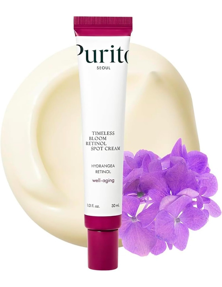 Crema para facial recomendada para prevenir signos de la edad de día y noche Purito Timeless Bloom Retinol Spot Cream para piel sensible