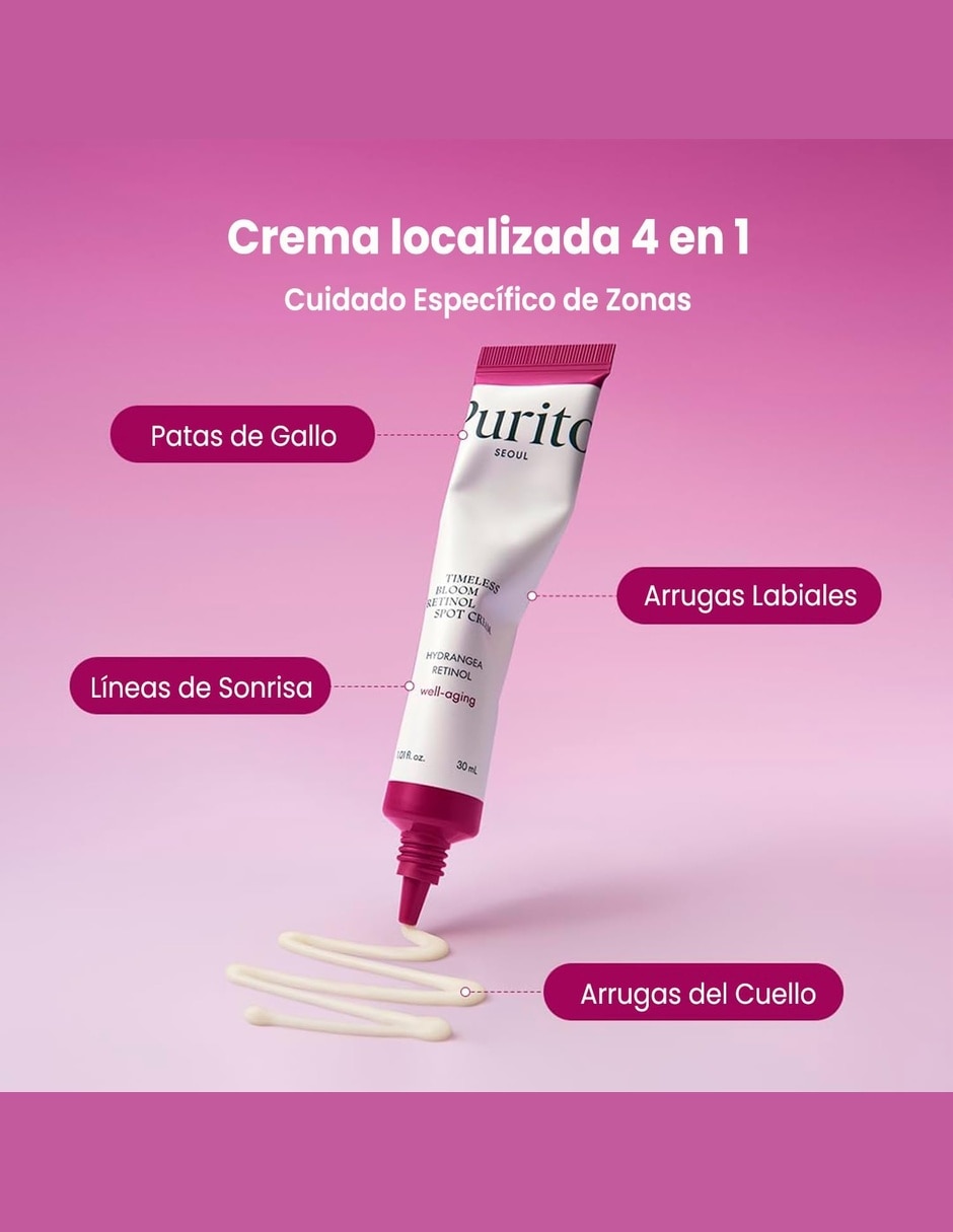 Crema para facial recomendada para prevenir signos de la edad de día y noche Purito Timeless Bloom Retinol Spot Cream para piel sensible