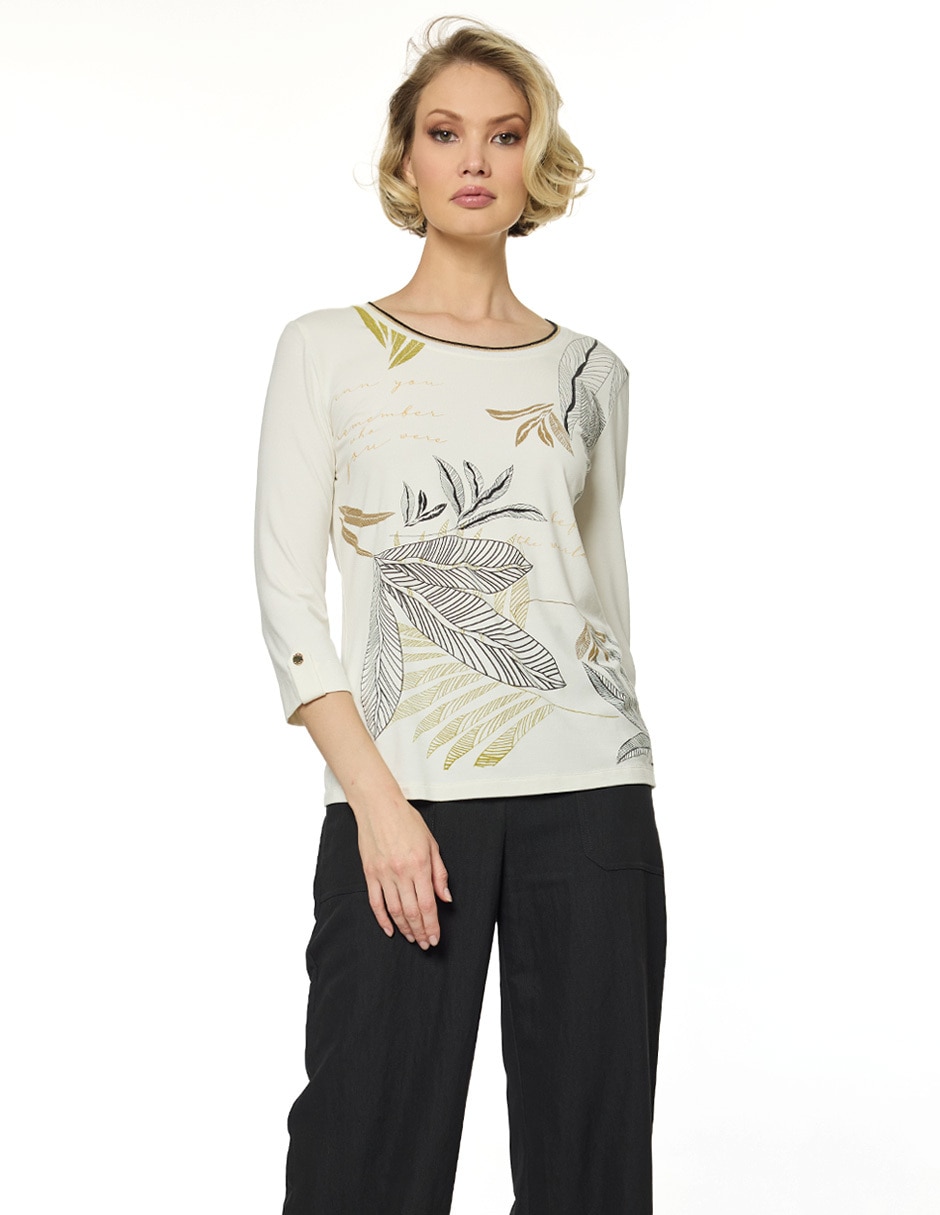 Blusa manga 3/4 para mujer