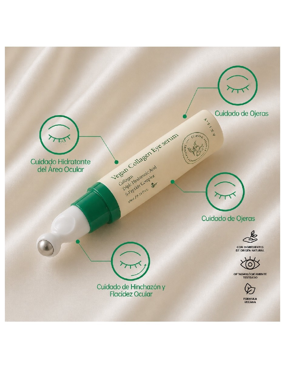 Sérum facial para contorno de ojos con colágeno vegano y péptidos de todo tipo piel 2