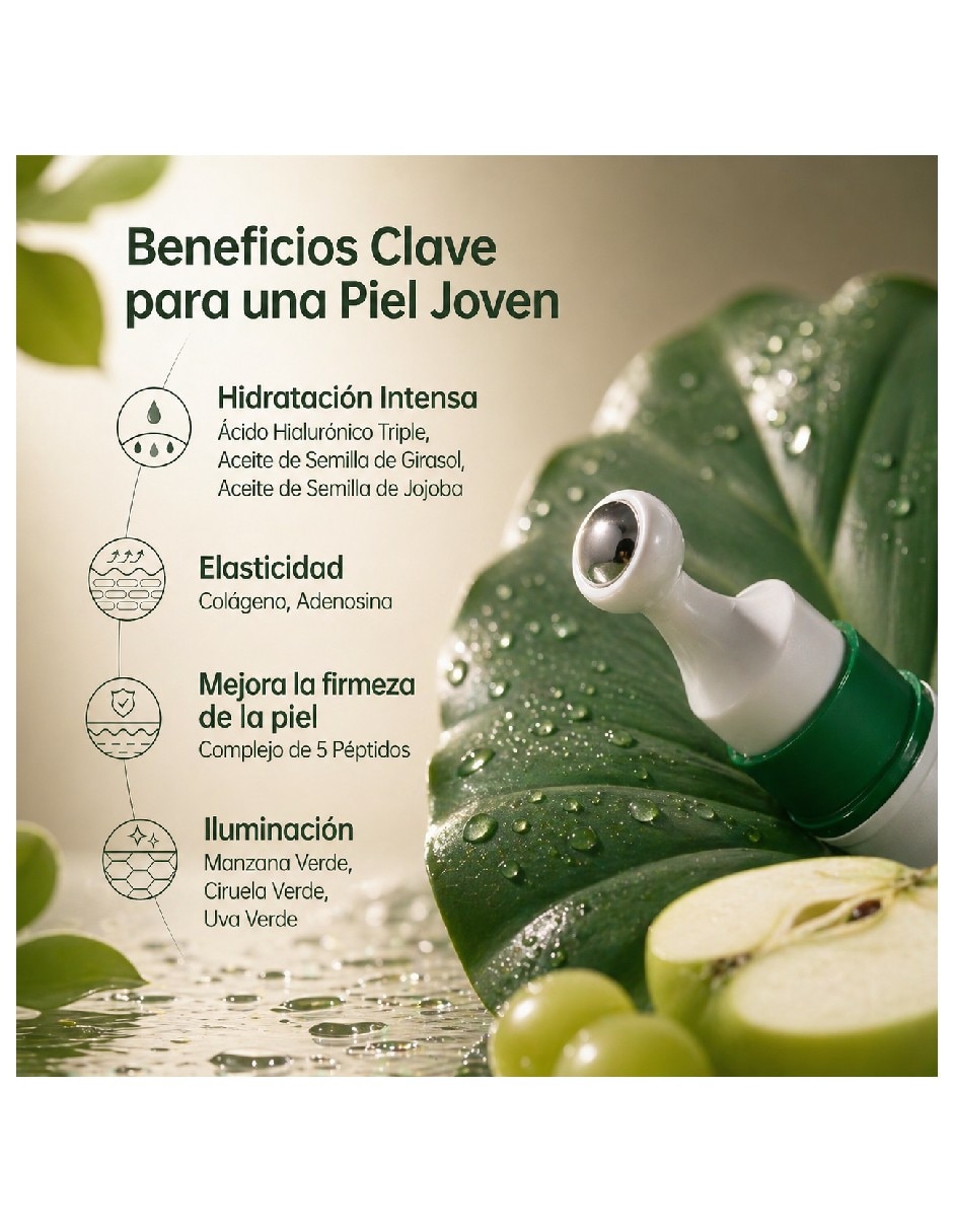 Sérum facial para contorno de ojos con colágeno vegano y péptidos de todo tipo piel 3