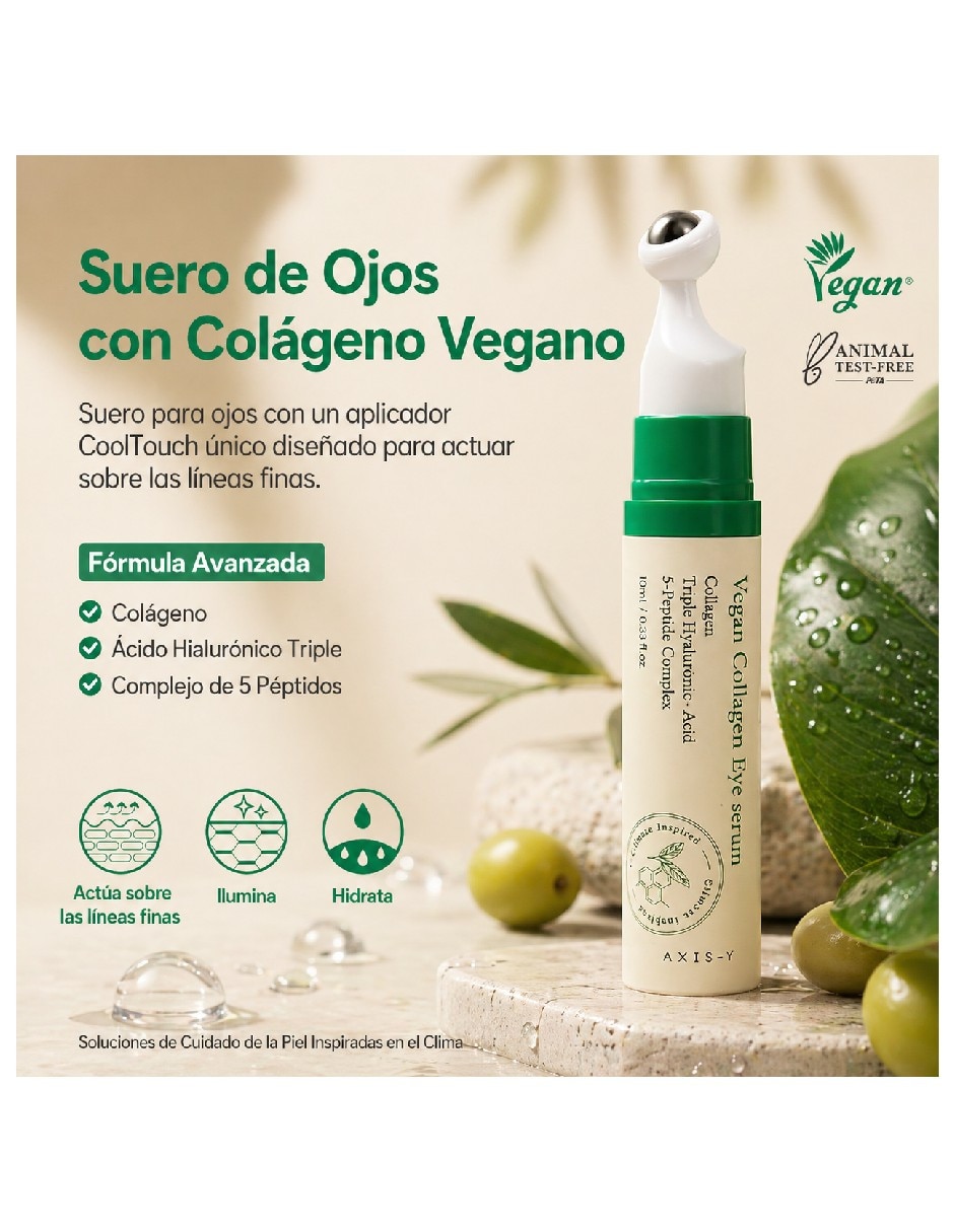 Sérum facial para contorno de ojos con colágeno vegano y péptidos de todo tipo piel 4