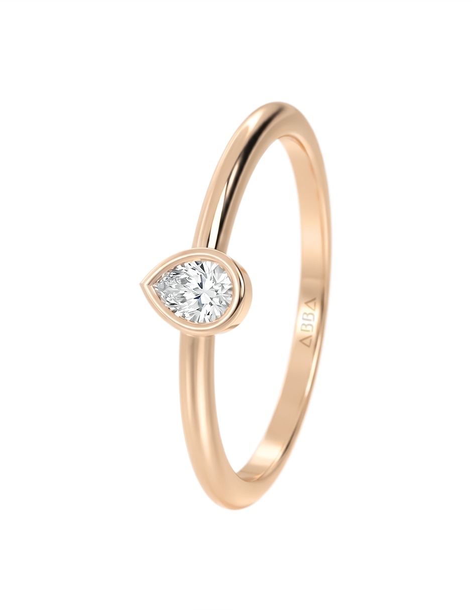 Anillo de gota 10 k de oro zirconia brillante 4