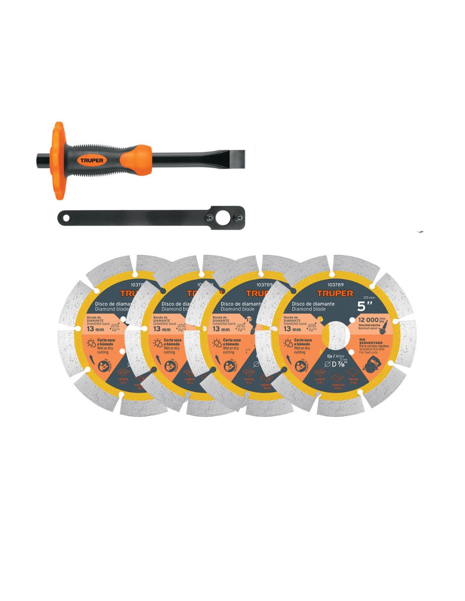 Kit ranuradora de concreto Truper 1500 W