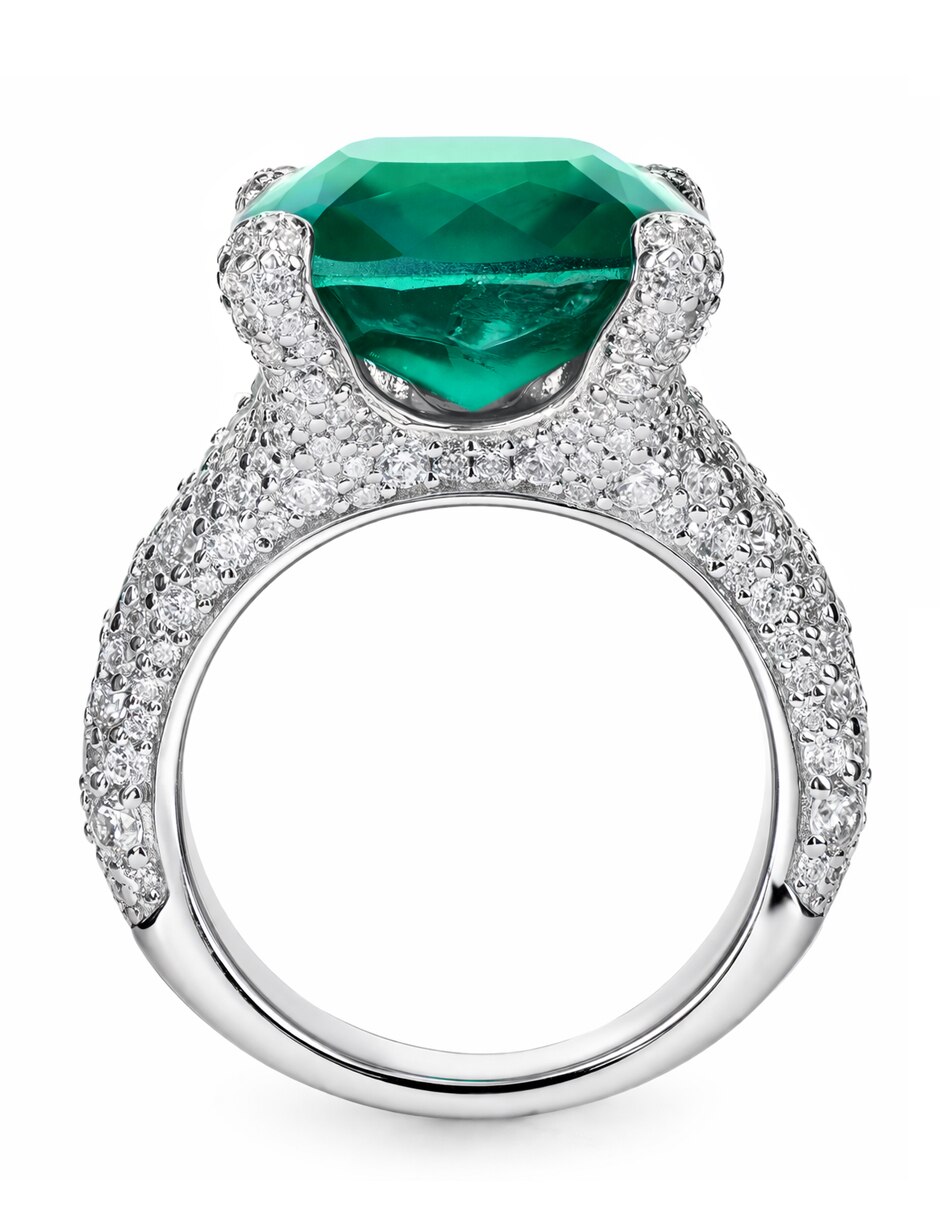 Anillo Gladkova Joyería P 925 de Plata Turmalina Pavé