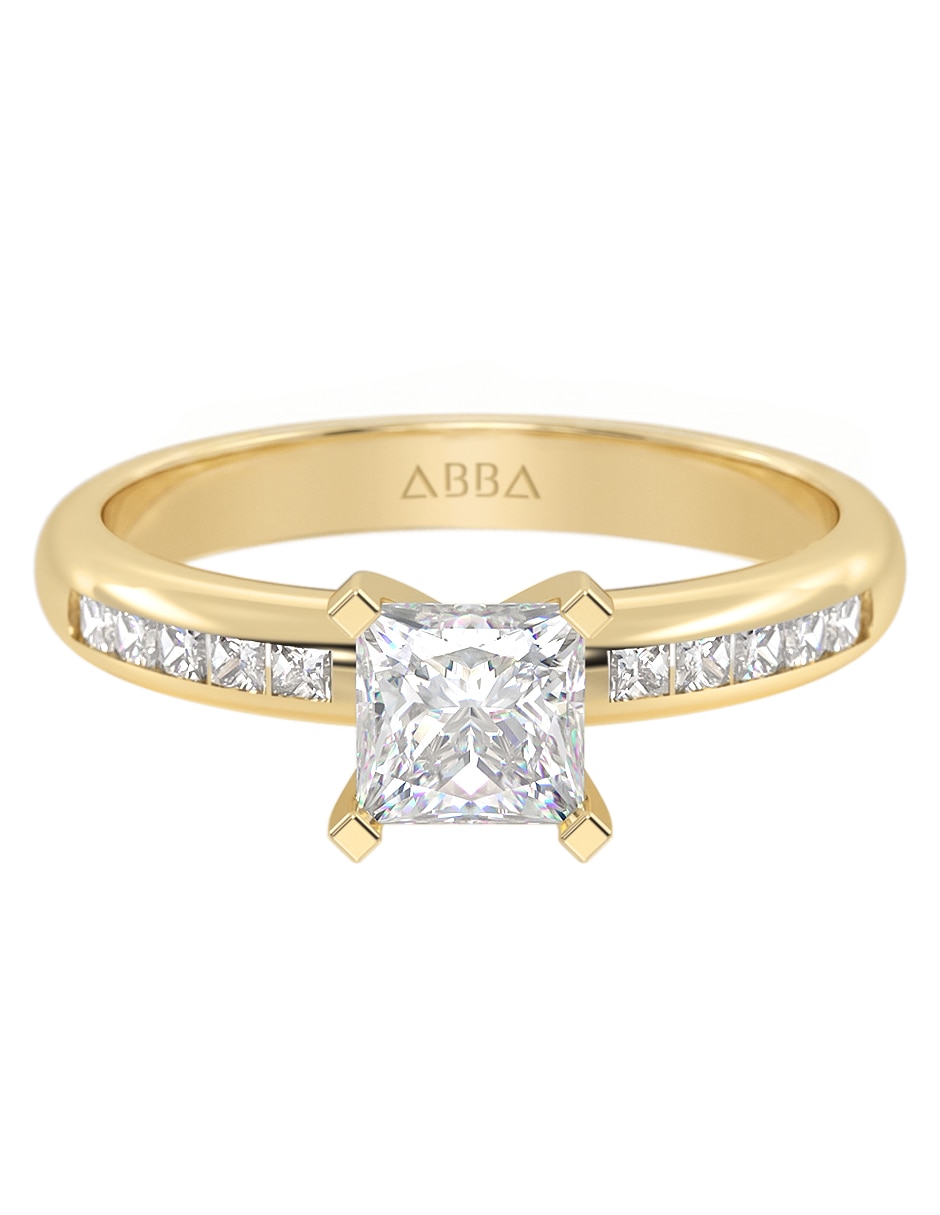Anillo de compromiso de oro 10 k Zirconia