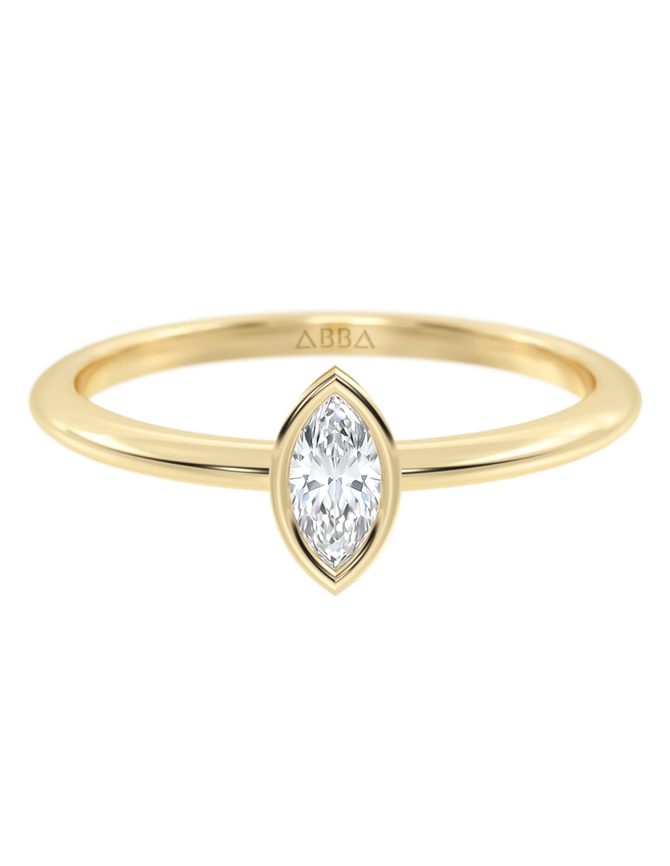 Anillo 14 k de oro zirconia brillante