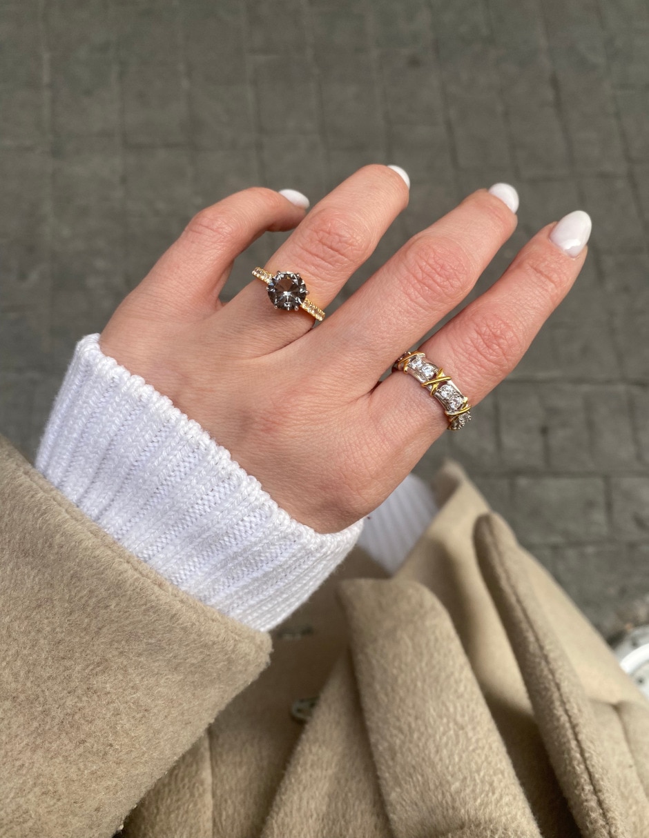 Anillo Gladkova Joyeria P 925 de plata espinela chapa de oro