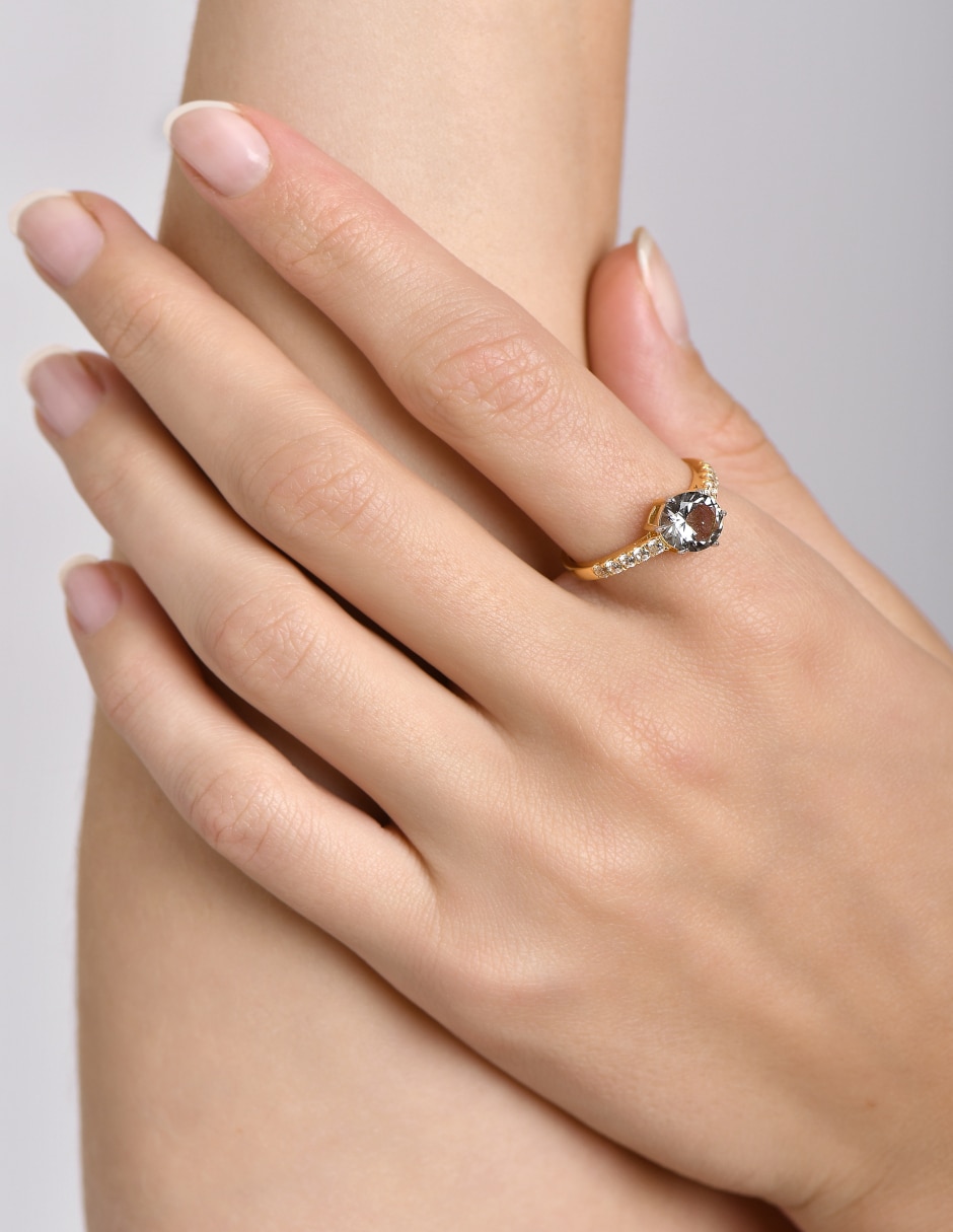 Anillo Gladkova Joyeria P 925 de plata espinela chapa de oro