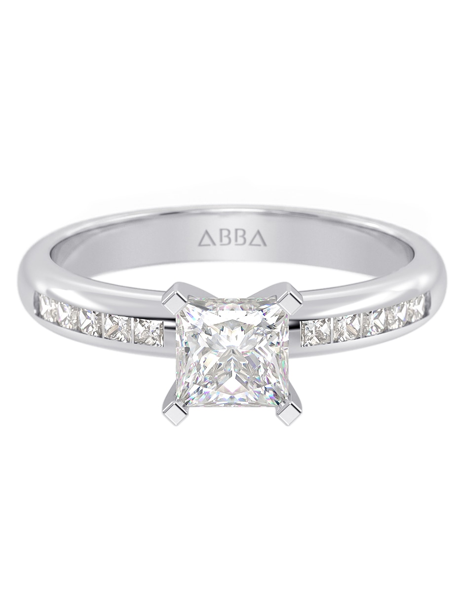 Anillo de compromiso de oro 10 k Zirconia 1