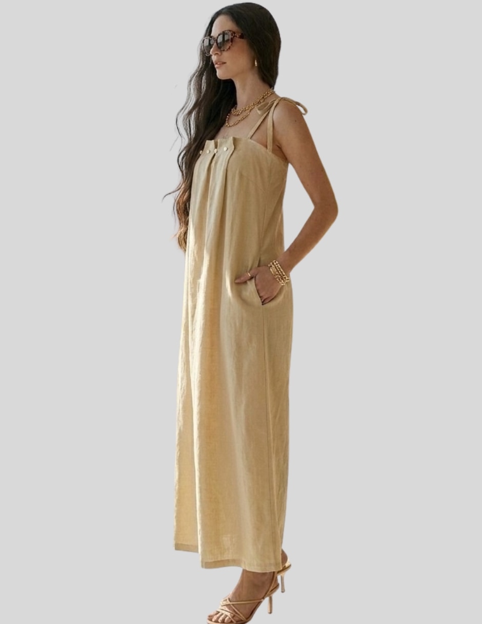 Vestido maxi casual malabis vestido largo mujer tirantes ajustables para mujer