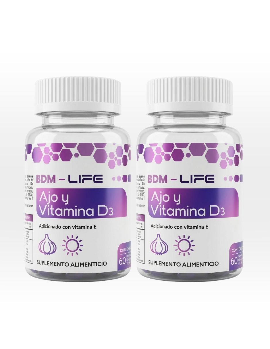 Suplemento Alimenticio ajo y Vitamina D3 adicionado con Vitamina E Life apoyo cardiovascular 120 cápsulas