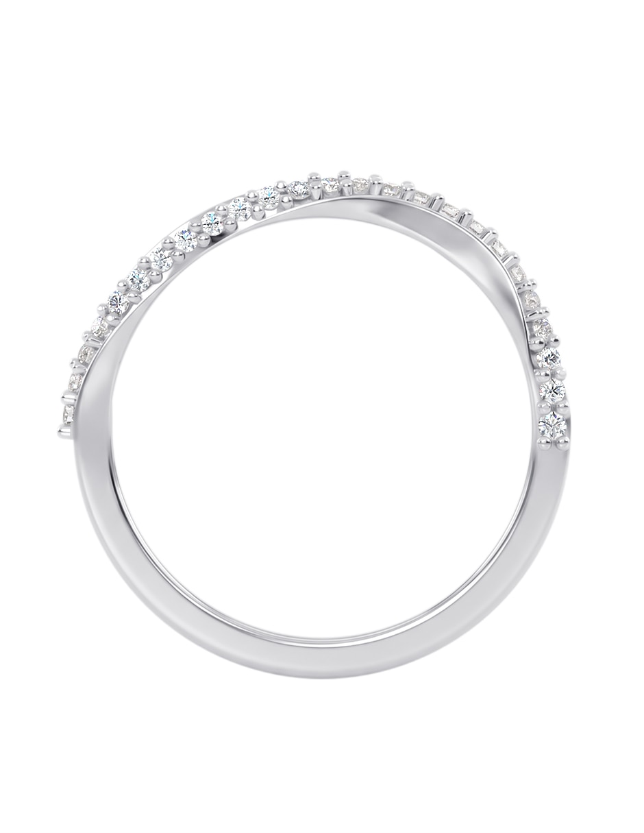 Anillo redondo 10 k de oro zirconia brillante 2
