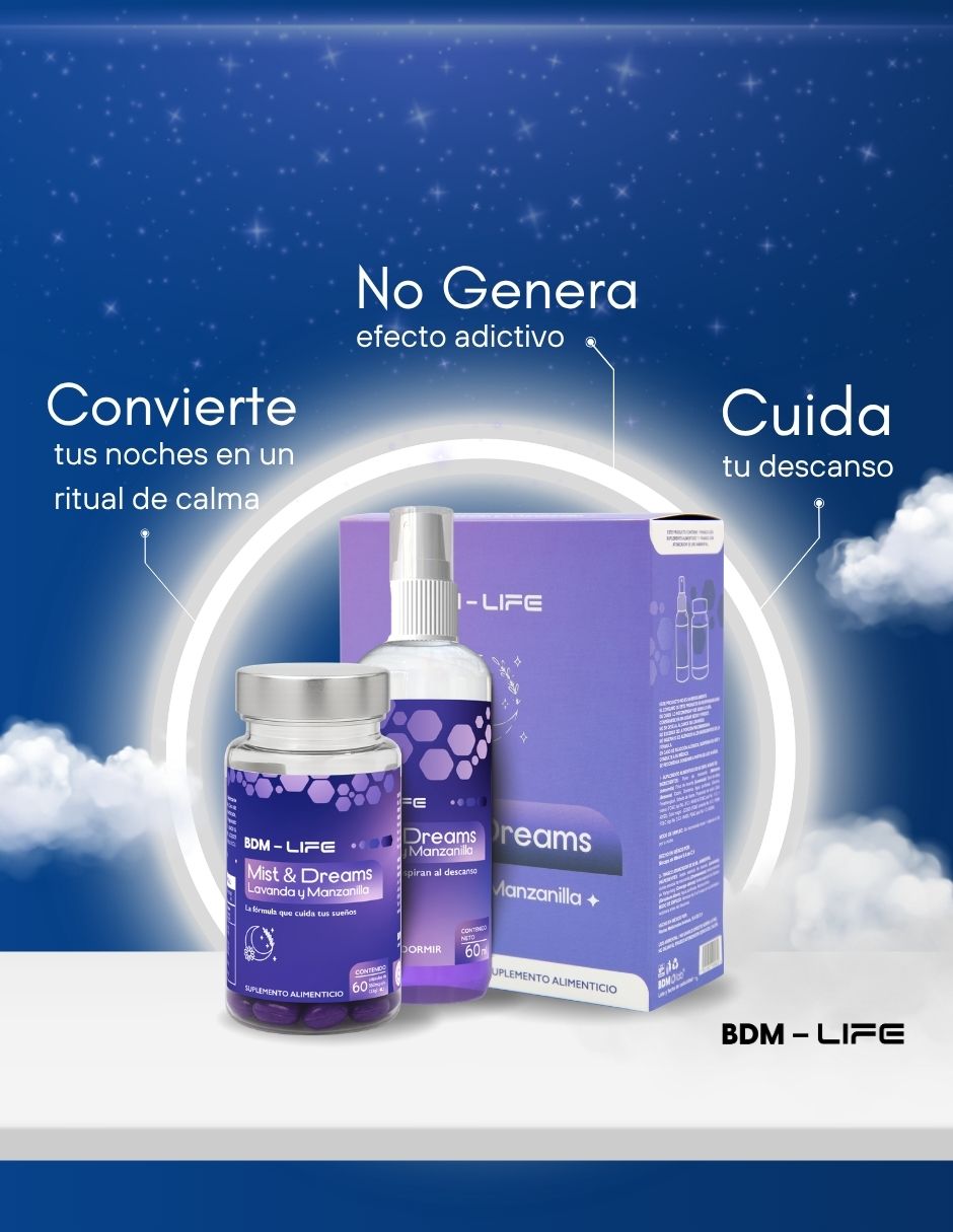 Suplemento Alimenticio + Aromaterapia Mist & Dreams Life Lavanda y Manzanilla 3