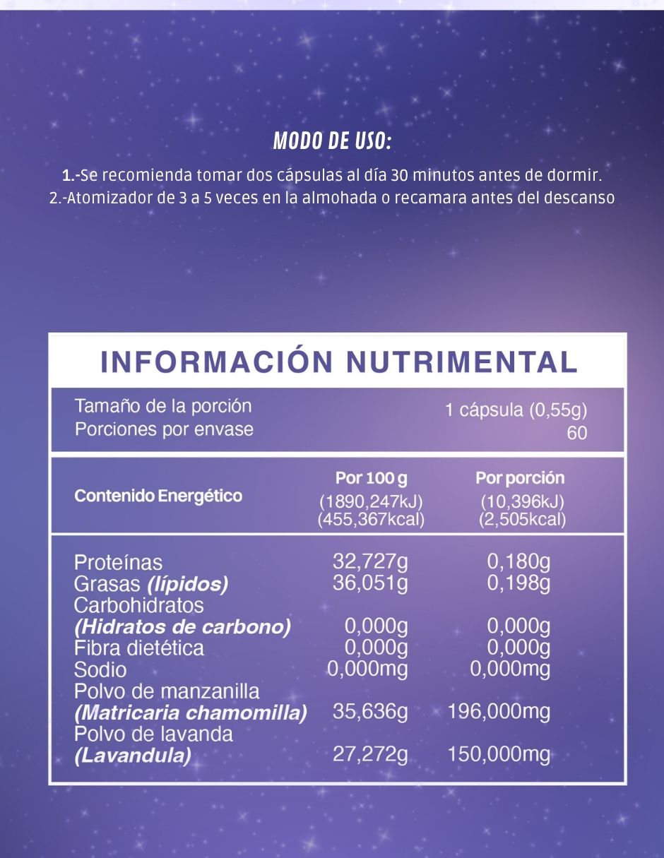 Suplemento Alimenticio + Aromaterapia Mist & Dreams Life Lavanda y Manzanilla 4