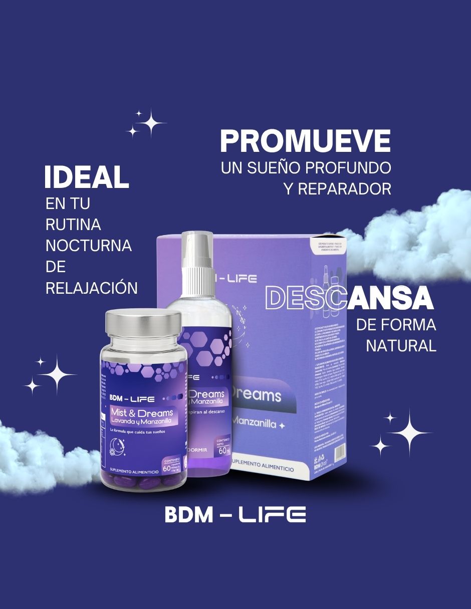 Suplemento Alimenticio + Aromaterapia Mist & Dreams Life Lavanda y Manzanilla 5