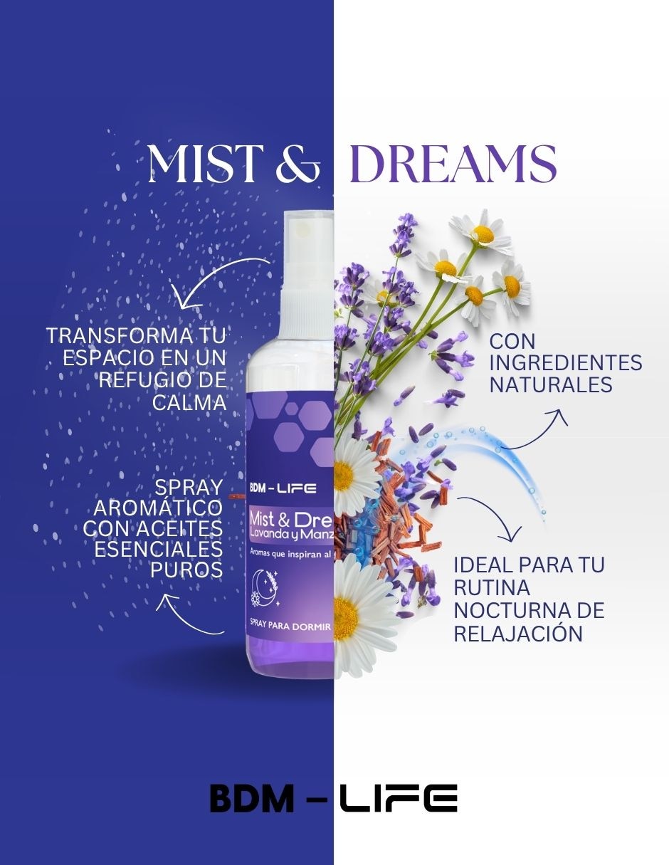 Suplemento Alimenticio + Aromaterapia Mist & Dreams Life Lavanda y Manzanilla 6